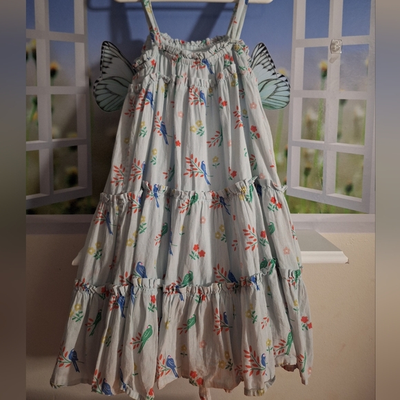 Mini Boden Tropical Tiered Sundress. Size 5/6t. EUC. - Picture 3 of 3